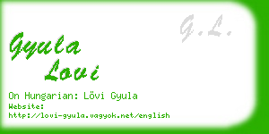 gyula lovi business card